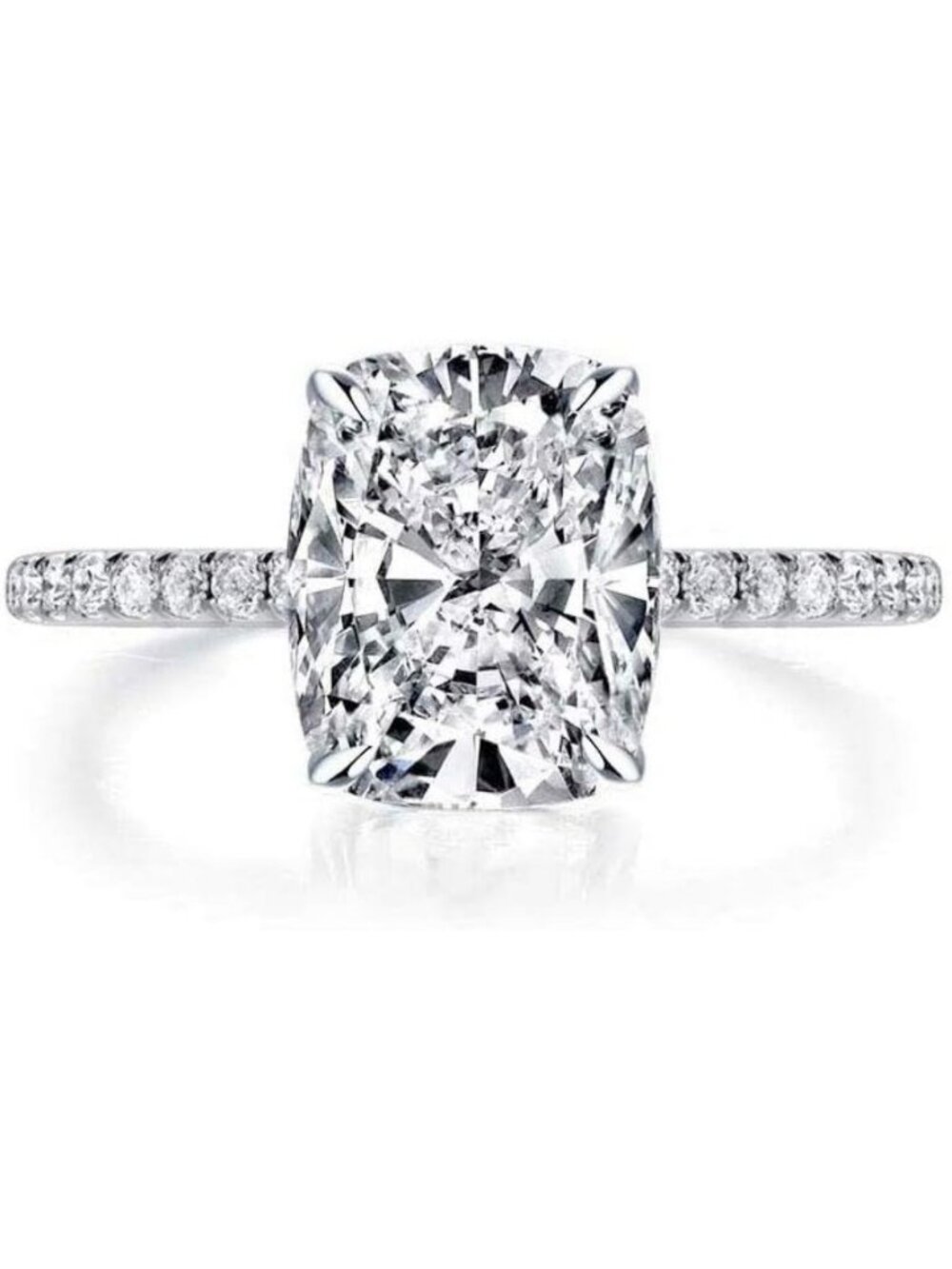 Elongated Cushion Cut Cubic Zirconia Engagement Ring for Women - Elegant